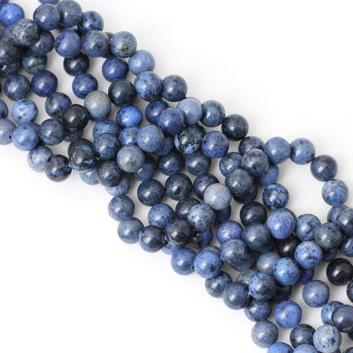 CHEAVIAN 35PCS 10mm Natural Dumortierite Gemstone Round Loose stone Beads for Jewelry Making Crafts Design 1 Strand 15"