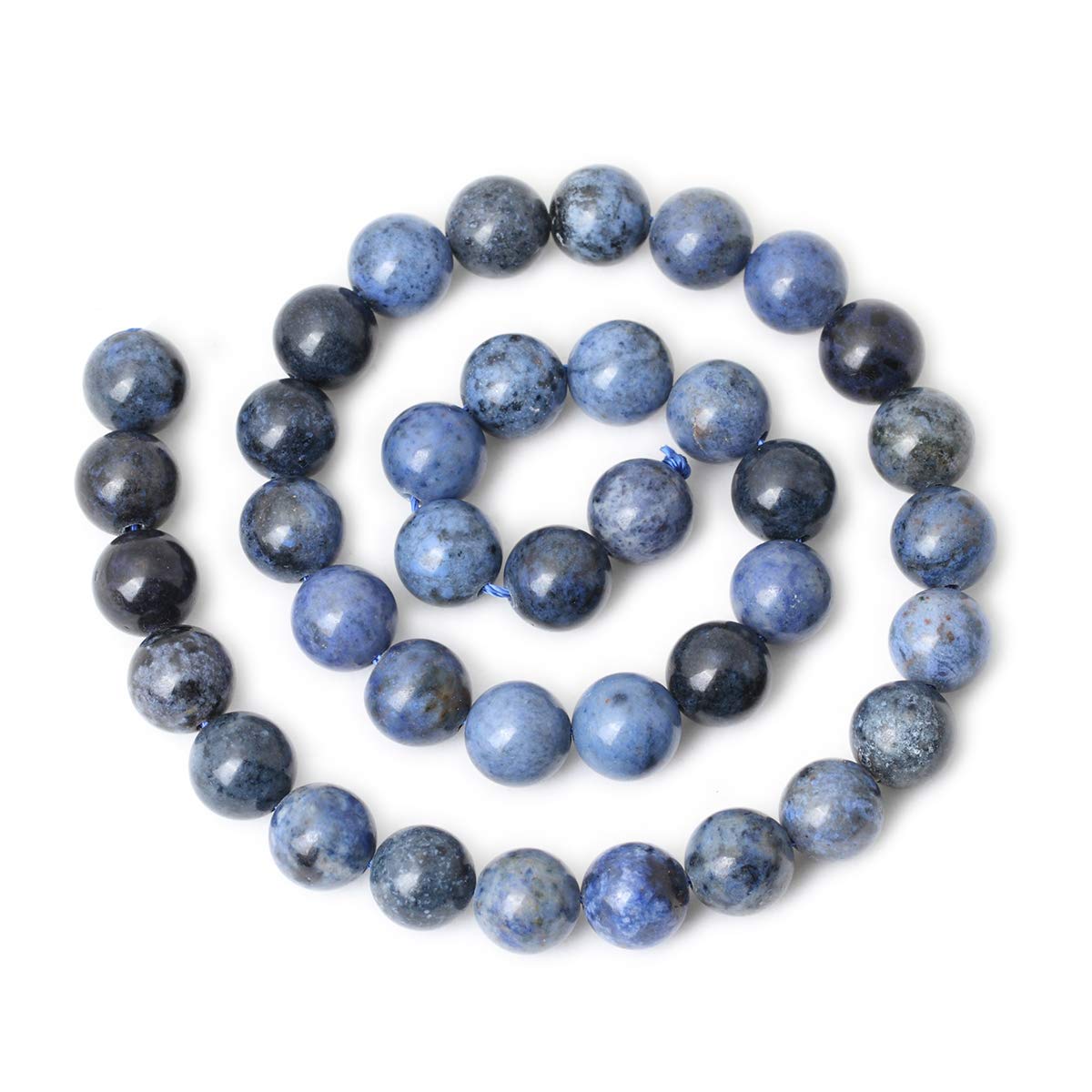 CHEAVIAN 35PCS 10mm Natural Dumortierite Gemstone Round Loose stone Beads for Jewelry Making Crafts Design 1 Strand 15"