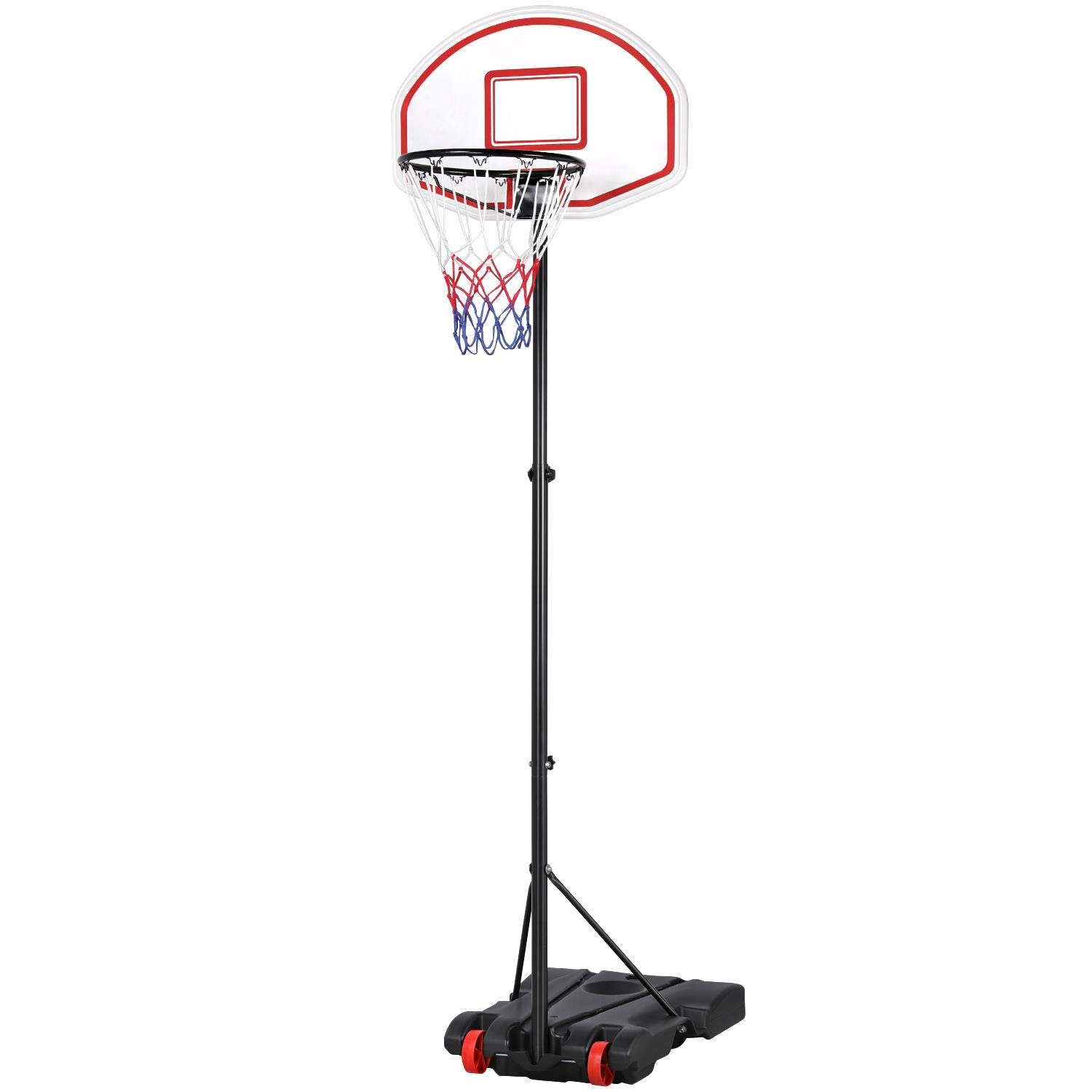 Yaheetech Portable Basketball Hoop System 5.2-7 ft Height Adjustable Basketball Stand for Youth Indoor/Outdoor w/Wheels 29 Inch Backboard Basketball Goals