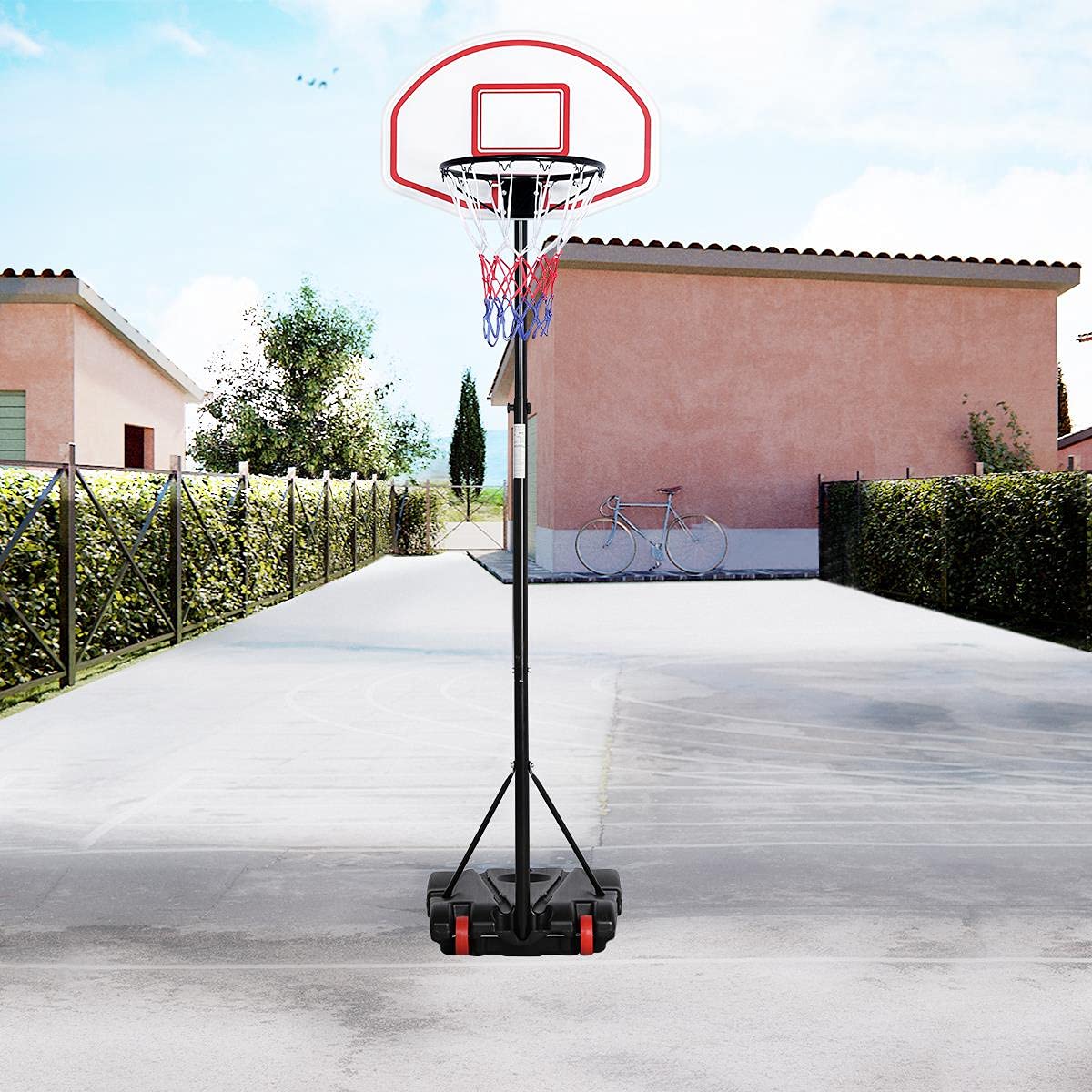 Yaheetech Portable Basketball Hoop System 5.2-7 ft Height Adjustable Basketball Stand for Youth Indoor/Outdoor w/Wheels 29 Inch Backboard Basketball Goals