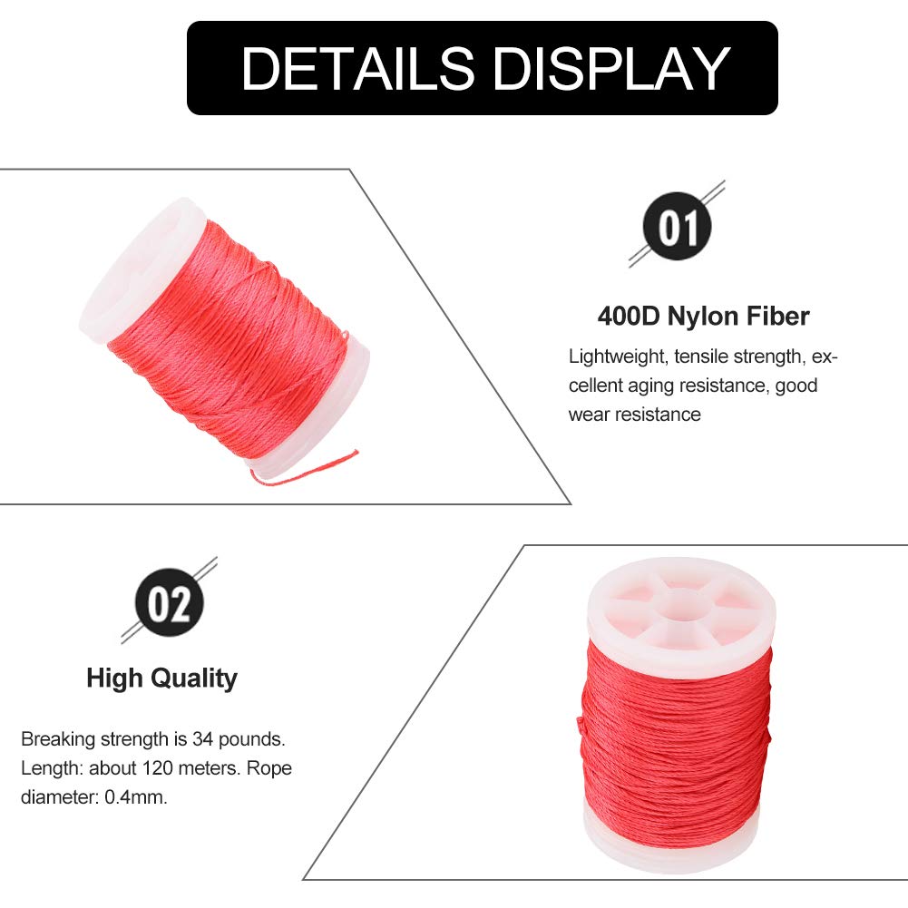 Alomejor Bow String Serving Thread and Nylon String Use for Bowstring Archery Supplies Suitable for Outdoor Sport(Red)