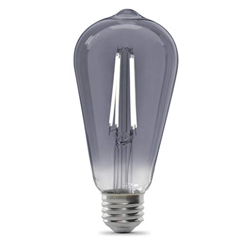 Feit Electric Vintage Exposed Filament Smoke Glass LED ST19 with a Medium E26 Base Light Bulb - 25W Equivalent - 10 Year Life - 200 Lumen - 5000K Dayllight - Dimmable | Original Vintage