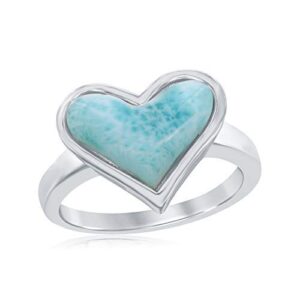 beaux bijoux sterling silver natural larimar heart-shaped ring-8