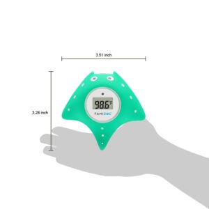 Baby Bath Thermometer with Room Thermometer - Famidoc FDTH-V0-22 NEW Upgraded Sensor Technology for Baby Health Bath Tub Thermometer Floating Toy Thermometer (Blue)