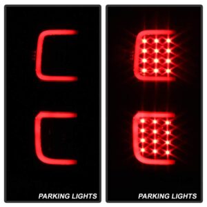 ACANII - For 2009 2010 2011 2012 2013 2014 Ford F150 Pickup Black Dual LED Bar Tail Lights Brake Lamps Pair Left+Right