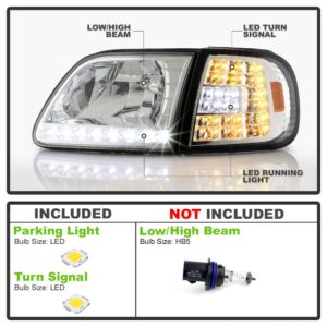 ACANII - For 1997-2003 Ford F150 Expedition LED Headlights w/LED Corner Signal Head Lights Lamps Driver & Passenger Side