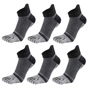 Men Toe Socks Cotton Low Cut No Show Athletic Running 5 Finger Wicking 6 Pack