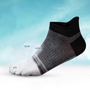 Men Toe Socks Cotton Low Cut No Show Athletic Running 5 Finger Wicking 6 Pack