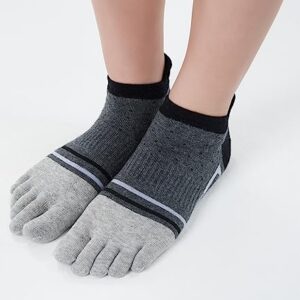 Men Toe Socks Cotton Low Cut No Show Athletic Running 5 Finger Wicking 6 Pack