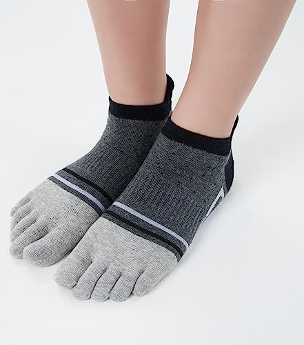 Men Toe Socks Cotton Low Cut No Show Athletic Running 5 Finger Wicking 6 Pack