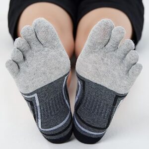 Men Toe Socks Cotton Low Cut No Show Athletic Running 5 Finger Wicking 6 Pack