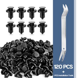 Xislet 120 Pcs POM Fastener Rivets Compatible with Honda Acura Accord Civic Fits Bumper and Fender Body Retainer Clips with Tool Replace - 91503-SZ3-003