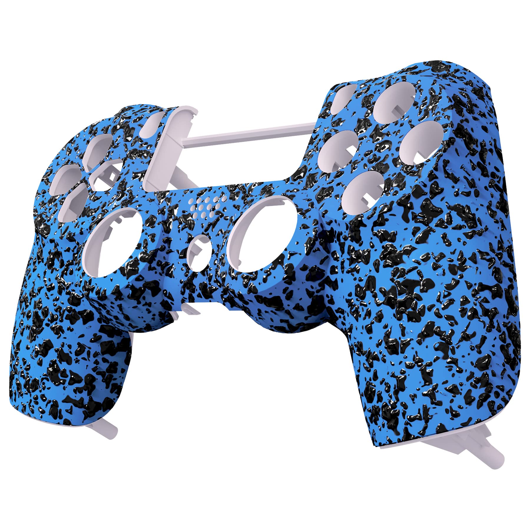 eXtremeRate Textured Blue 3D Splashing Custom Faceplate Shell Compatible with ps4 Slim Pro Controller CUH-ZCT2 JDM-040/050/055 - Controller NOT Included