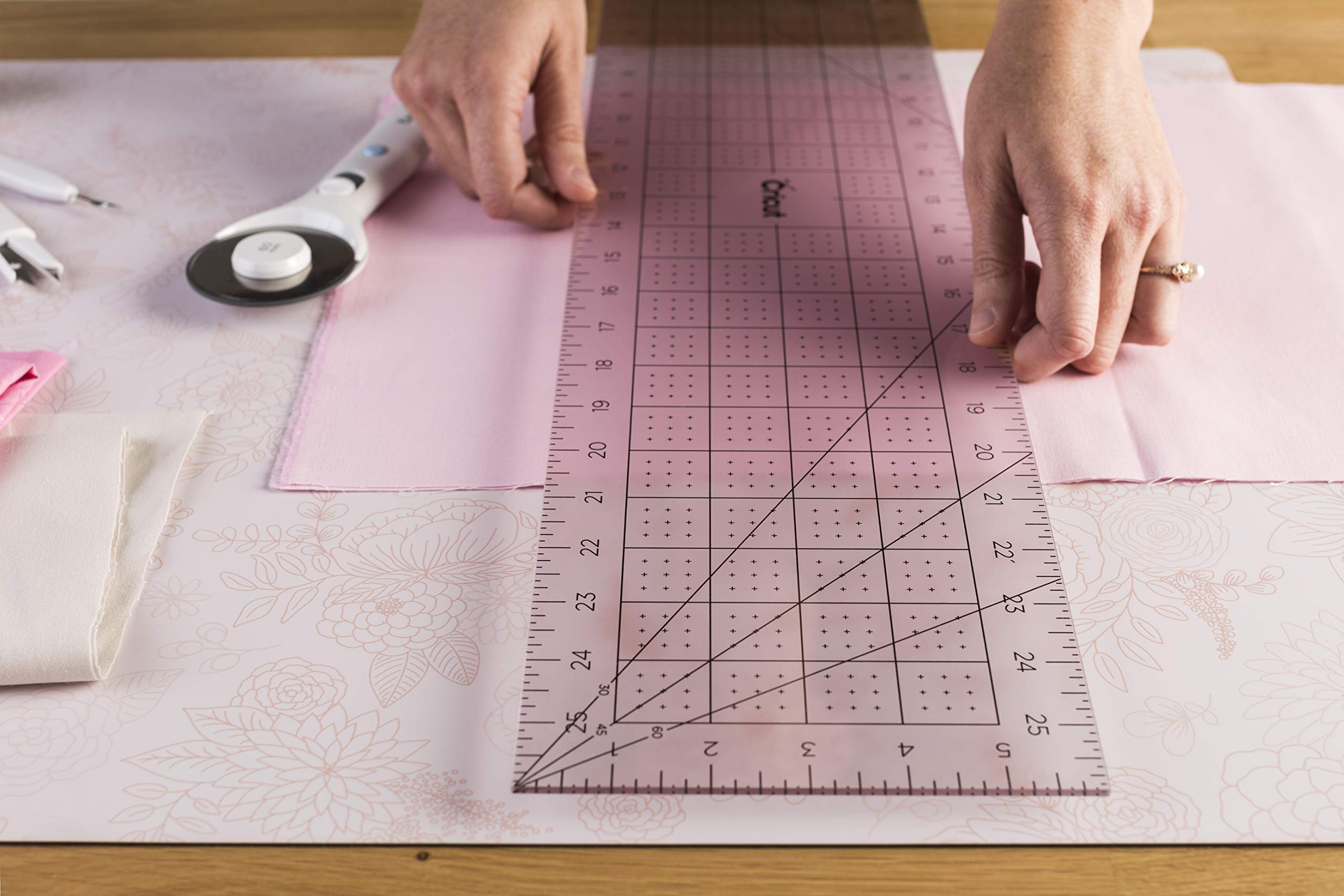 Cricut Self Healing Cutting Mat - Cricut Mat for use with Cricut TrueControl Knife, Rotary Cutter, Craft Knife, Xacto Knife - 18" x 24", Decorative, 2X Healing, Extra-Thick Cricut Cutting Mat, Rose