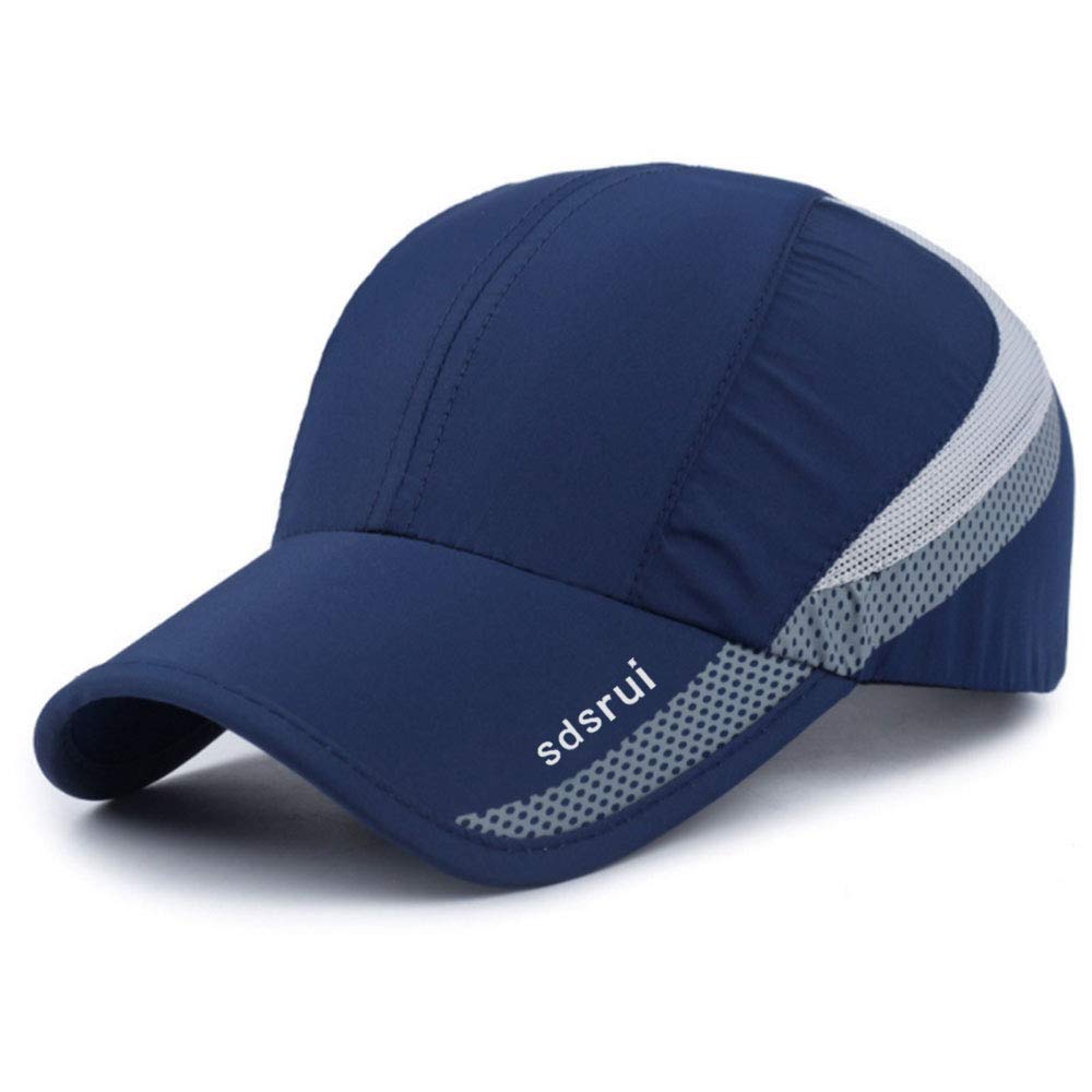 CLAPE Running Performance Hat Outdoor Sports UV Protection Baseball Cap Ultra Thin Lightweight Waterproof Quick Dry Portable Mesh Hat Dark blue