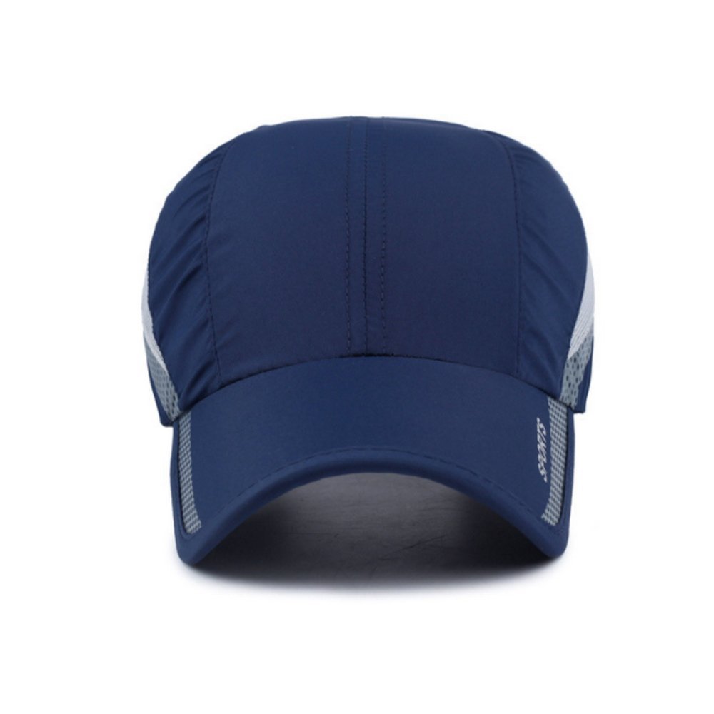 CLAPE Running Performance Hat Outdoor Sports UV Protection Baseball Cap Ultra Thin Lightweight Waterproof Quick Dry Portable Mesh Hat Dark blue