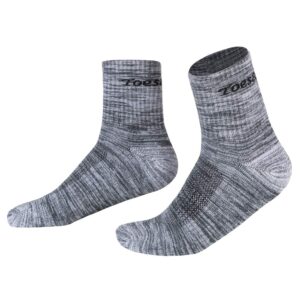 Toes&Feet Men's 5-Pack Grey Anti Odor No Blister Quarter Cushion Sports Socks, Size 6-12