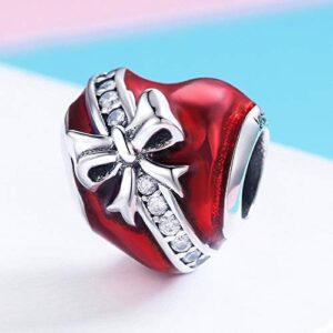 925 Sterling Silver Charm for Pandora Charms Bracelets Bowknot Family Tree Heart Charm Birthday Gifts (Bowknot Charm)