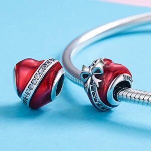 925 Sterling Silver Charm for Pandora Charms Bracelets Bowknot Family Tree Heart Charm Birthday Gifts (Bowknot Charm)