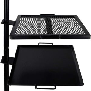 GameMaker - Open Fire Cooking Gravity Combo Grill & Skillet, Ultimate Camping Cooking Tool Black, Grill dimensions: 18.5” x 16.375”