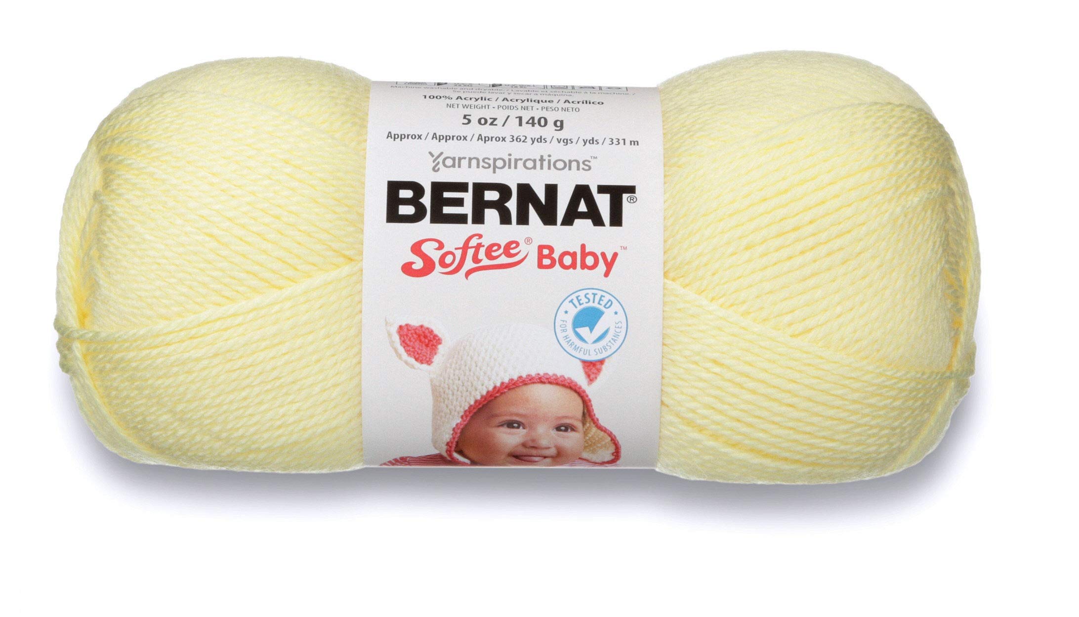 Bernat Softee Baby Solid Yarn - (3) Light Gauge 100% Acrylic - 5oz - Lemon - (3-Pack)