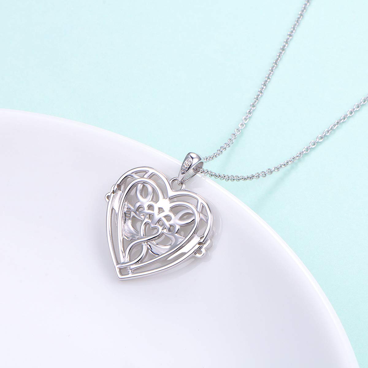 DAOCHONG Sterling Silver Forever Love Infinity Celtic Claddagh Love Heart Necklace Women Sister Lover Gift