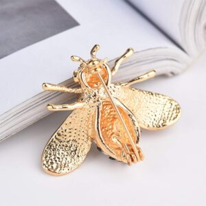 Honey Bee Brooches Crystal Insect Themed Bee Brooch Animal Fashion Shell Pearl Brooch Pin Gold Tone (gold pearl)