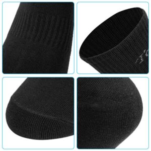 Toes&Feet Men's 5-Pack Black Anti Odor Resist Anti-Sweat Thin Cotton Crew Sports Socks, Size 6-12