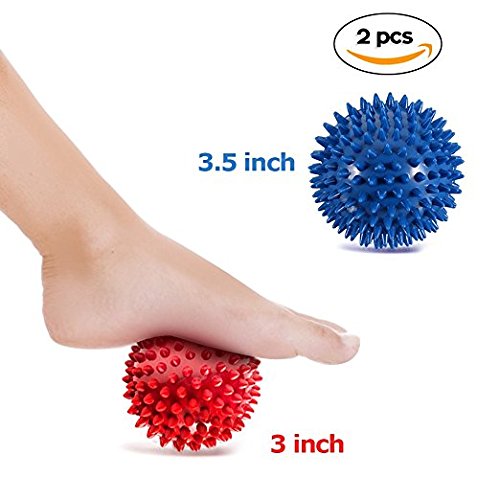 VORNNEX Pack of 2 Spiky Hard Massage Balls - Foot Arch Trainer Plantar Fasciitis, Muscle Massager Ball Exercise