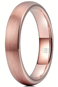 three keys jewelry women wedding bands 4mm rose gold tungsten brushed viking carbide ring with jewels infinity unique for her size 7