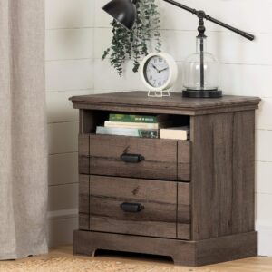 South Shore Avilla 2-Drawer Nightstand, Fall Oak, 17.5 in x 24.5 in x 25 in