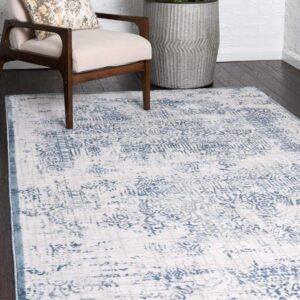 Unique Loom Aberdeen Collection Area Rug - Stanhope (4' 1" x 6' 1" Rectangle, Blue/ Gray)