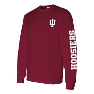 AL1120 - Indiana Hoosiers Double Sleeve Print Long Sleeve - 3X-Large - Cardinal