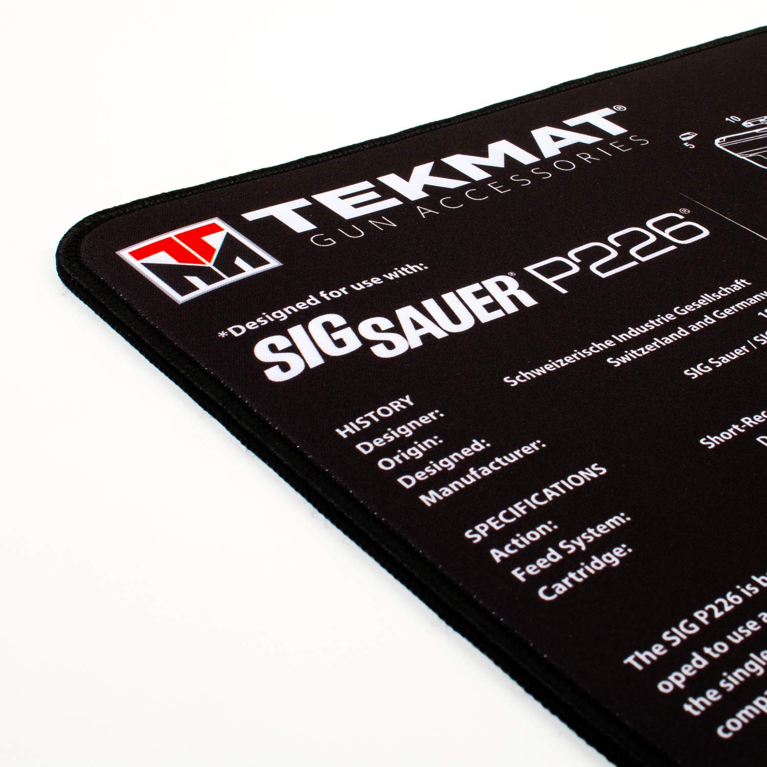 TekMat Ultra Cleaning Mat for use with Sig P226 Black ,15" x 20"