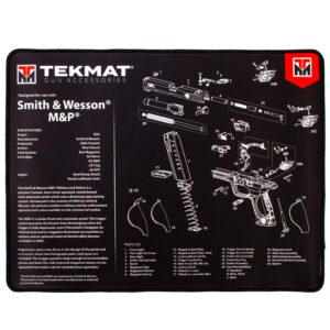 tekmat ultra gun cleaning mat for use with s&w m&p, black, 15" x 20"