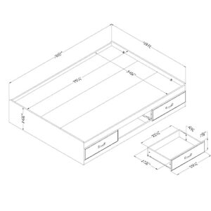 South Shore Ulysses Full Mates Bed Fall Oak