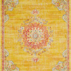 Unique Loom Penrose Collection Area Rug - Alexis (8'x 10' Rectangle, Gold/ Gray)