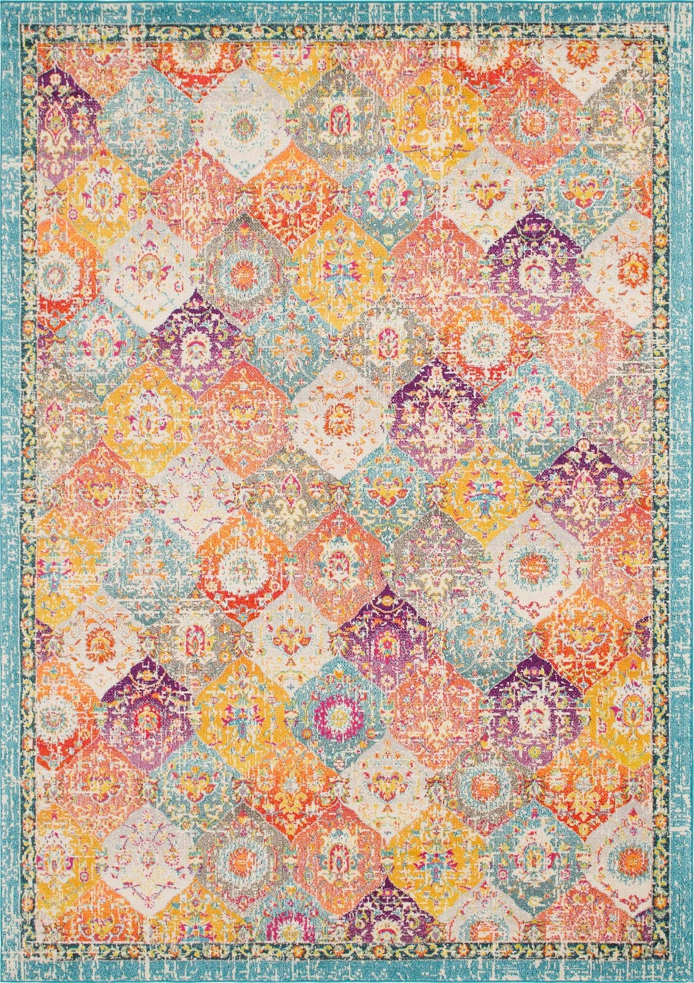 Unique Loom Penrose Collection Area Rug - Blake (9' 10" x 13' 11" Rectangle, Multi/ Blue)