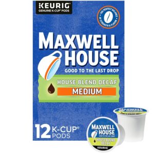 maxwell house cafe collection decaf house blend k-cups, 12 count (pack of 1)