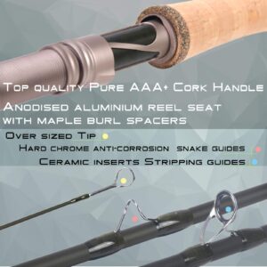 M MAXIMUMCATCH Aspire - Fly Fishing Rod 40T Carbon Fiber, Anodized Reel Seat, 9FT 4-Piece, 5/6/8 wt (9' 5wt)