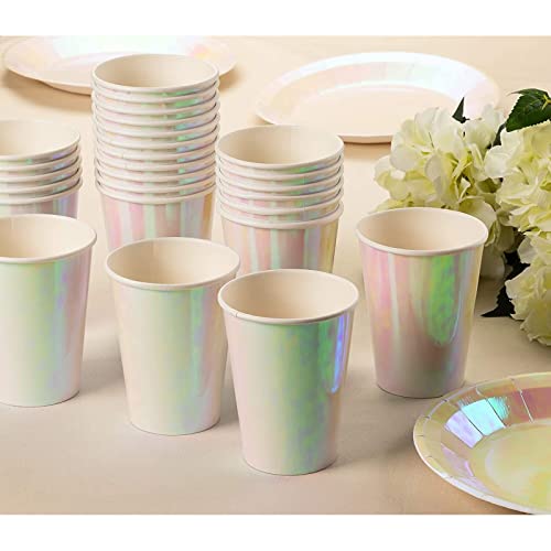 Juvale 36-Pack Iridescent Party Supplies - 12 oz Iridescent Paper Cups, Disposable Party Cups for Hold and Cold Drinks