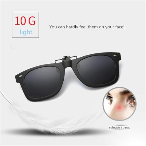 Unisex Clip-on Flip-up Polarized Sunglasses for Prescription Eyeglasses