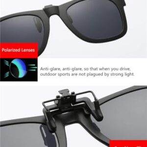 Unisex Clip-on Flip-up Polarized Sunglasses for Prescription Eyeglasses