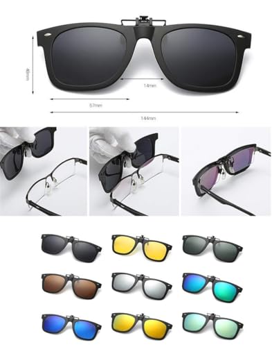 Unisex Clip-on Flip-up Polarized Sunglasses for Prescription Eyeglasses