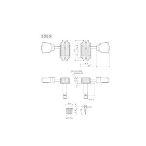 Gotoh SD90-MGT 3x3 Locking Tuning Keys with Lock Knob - Nickel