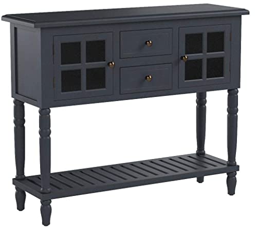 Decor Therapy Morgan Two Door Console Table, Antique Navy