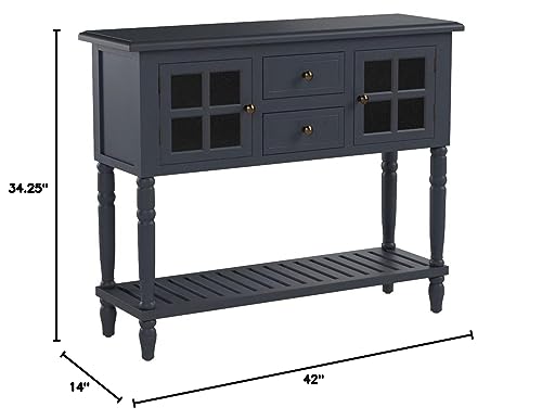 Decor Therapy Morgan Two Door Console Table, Antique Navy