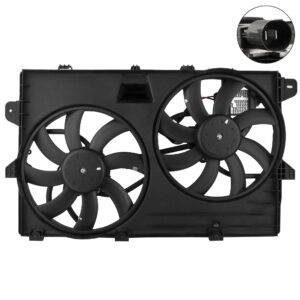 BOXI 621-392 7T4Z8C607A Dual Radiator Cooling Fan Assembly Fit for Ford Edge 2007 2008 2009 2010 2011 2012 2013 2014 2015 / for Lincoln MKX 2007-2015