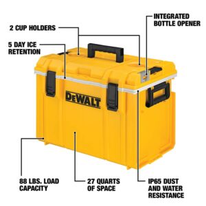 DEWALT TOUGHSYSTEM Cooler, 27-Qt, 5-Day Ice Retention, Portable (DWST08404)