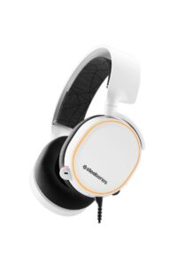 steelseries arctis 5 gaming headset - rgb illumination - dts headphone: x v2.0 surround for pc and playstation 5, ps4 - white